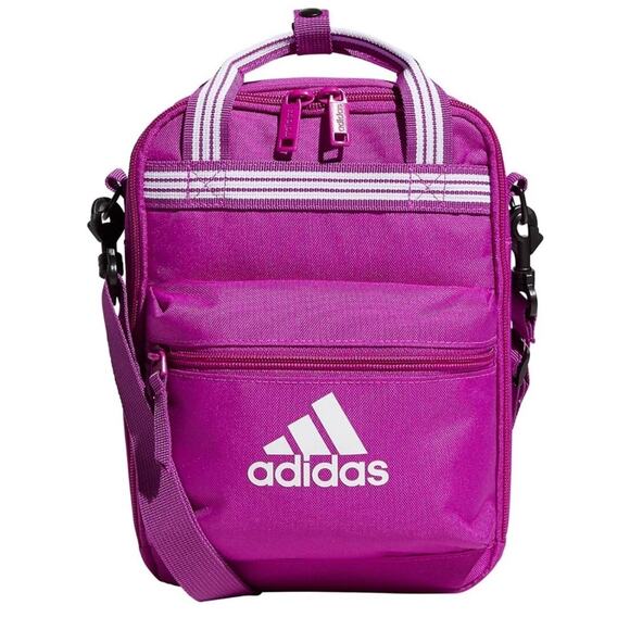 ADIDAS UNISEX INSULATED SQUAD LUNCH BAG WITH MULTIPLE CARRYING OPTIONS FUCHSIA - Picture 1 of 5